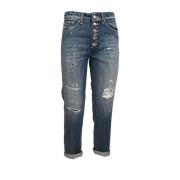 Lyocell enkel jeans met juweelknoop Dondup , Blue , Dames