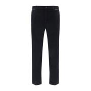 Velvet Mid-Rise Broek met Zijpanelen Dolce & Gabbana , Black , Heren