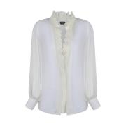 Zijden Georgette V-hals Blouse Room Tom Ford , Beige , Dames