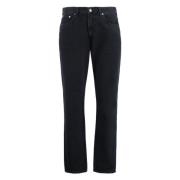 Rechte Pijp Katoenen Jeans met Metalen Klinknagels Agolde , Black , He...