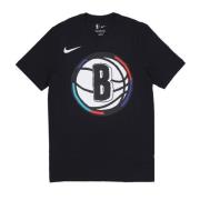 Brooklyn Nets NBA Logo Tee Zwart Nike , Black , Heren