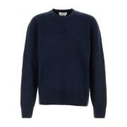 Wolmix Melange Sweater Alexander McQueen , Blue , Heren