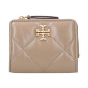 Portemonnee van gewatteerd leer met dubbel T-logo Tory Burch , Beige ,...