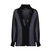 Zijden V-hals Blouse in Zwart Tom Ford , Black , Dames