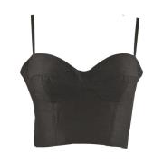 Korte Polyester Bustier Top Kocca , Black , Dames