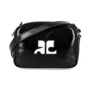 Zwarte Patentleren Crossbody Tas Courrèges , Black , Dames