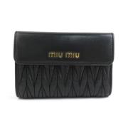 Pre-owned Leather wallets Miu Miu Pre-owned , Black , Dames