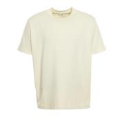 Geribbelde Ronde Hals Logo T-Shirt Autry , Beige , Heren