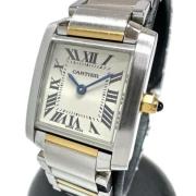 Pre-owned Metal watches Cartier Vintage , Beige , Dames