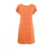 Korte Polyester Jurk Abstract Patroon RRD , Orange , Dames