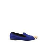 Pre-owned Leather flats Giuseppe Zanotti Pre-owned , Blue , Dames