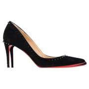 Pre-owned Suede heels Christian Louboutin Pre-owned , Black , Dames