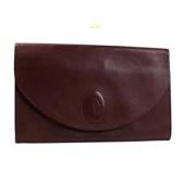 Pre-owned Leather shoulder-bags Cartier Vintage , Brown , Dames