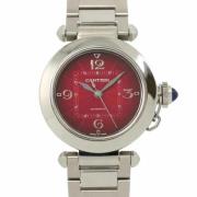 Pre-owned Stainless Steel watches Cartier Vintage , Red , Heren