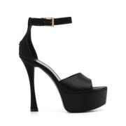 Zwarte Stiletto Hak Enkelband Givenchy , Black , Dames