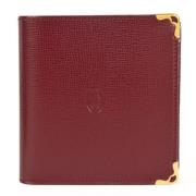 Pre-owned Leather wallets Cartier Vintage , Red , Dames