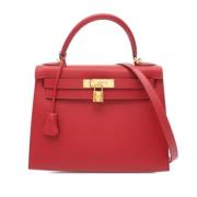 Pre-owned Leather handbags Hermès Vintage , Red , Dames