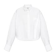 Shirt met logo Ami Paris , White , Dames