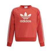 Geribbelde Crew Neck Sweatshirt met Kangaroo Zak Adidas , Red , Heren