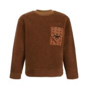 Shearling Sweatshirt met Monochrome Patroon MCM , Brown , Heren