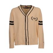 Organisch Katoen V-Hals Vest Gestreepte Mouwen Tommy Hilfiger , Beige ...