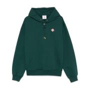 Donkergroene Logo Patch Hoodie Casablanca , Green , Heren