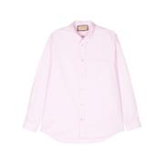 Geborduurd Katoenen Oxford Overhemd Gucci , Pink , Dames