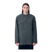 Jas met paneelconstructie en opa kraag Dries Van Noten , Gray , Heren