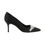 Rhinestone gesp kitten hak pompen Manolo Blahnik , Black , Dames