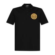 Polo met geborduurd logo Versace , Black , Heren