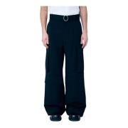 Cargo Broek met Afneembare Riem Jil Sander , Black , Heren