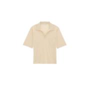 Wollen polo met korte mouwen en V-hals Saint Laurent , Beige , Heren