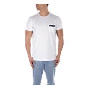 Witte T-shirts en Polo's met Voorlogo Fay , White , Heren