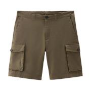 Katoenen Bermuda Shorts met Zakken Woolrich , Green , Heren