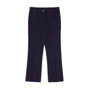 Katoenen kick-flare twill broek Pennyblack , Blue , Dames