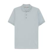 Witte Polo met Knopen Canali , Blue , Heren