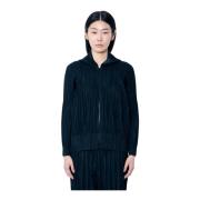 Geplooide Hoodie met rits Issey Miyake , Black , Dames