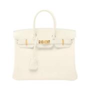 Pre-owned Leather handbags Hermès Vintage , White , Dames