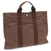 Pre-owned Canvas handbags Hermès Vintage , Brown , Dames