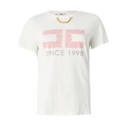 Gedrukt katoenen T-shirt Elisabetta Franchi , White , Dames