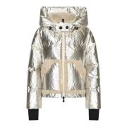 Metallic Jack voor Vrouwen Aw24 Moncler , Gray , Dames