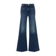 Twister Sneak Fray Wide-Leg Jeans Mother , Blue , Dames