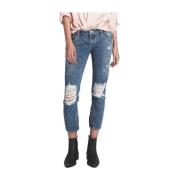 Jeans met kniescheuren en enkelritsen One Teaspoon , Blue , Dames