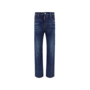 Klassieke 5-Pocket Straight Cut Jeans Dsquared2 , Blue , Heren