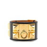 Pre-owned Leather bracelets Hermès Vintage , Black , Dames