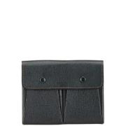 Pre-owned Leather wallets Hermès Vintage , Black , Dames