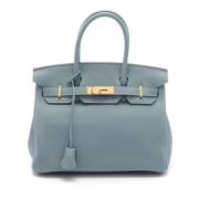 Pre-owned Leather handbags Hermès Vintage , Blue , Dames