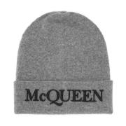 Kasjmier Beanie Hoed in Grijs Alexander McQueen , Gray , Heren