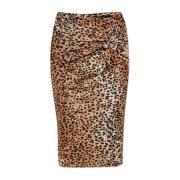 Rok met dierenprint Versace , Beige , Dames