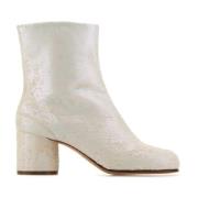 Witte leren Tabi enkellaarzen Maison Margiela , White , Dames